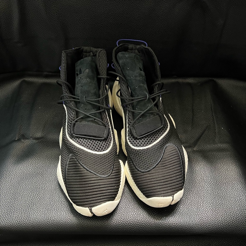 Adidas Black and White High-Top Sneakers